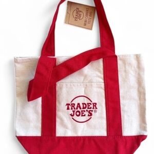 Trader Joes Red Mini Canvas Tote Bag